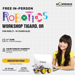 In-person Free Robotics/Math Workshop For Kids at Tigard, OR (7-14 yrs)