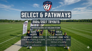 USA Select, Elite, and Pathways Club Soccer Tryouts (Girls)