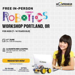 In-person Free Robotics Workshop For Kids at Portland, OR ( 7-14 yrs)