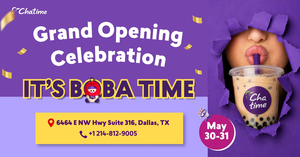 Chatime Boba Store Grand Opening - Free drinks and BOGO offers