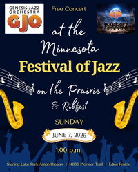 Genesis Jazz Orchestra Free Concert at the Minnesota Festival of Jazz on the Prairie