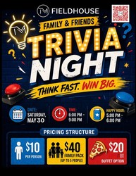 Think Fast. Win Big. Trivia night at TM Fieldhouse!