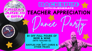 Backspin w/DJenerate: Teacher Appreciation Dance Party at Caledonia Brewing on Friday, June 19!