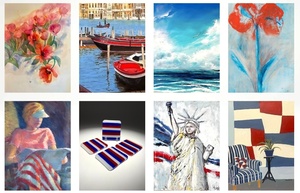 Gallery 9 feature exhibition is "   Celebratory Group Show Red, White & Blue "
