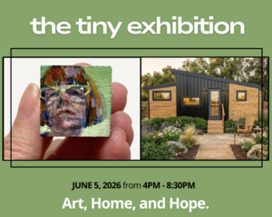 The Tiny Exhibition - tiny paintings by L Bryson on display in a TINY HOME!