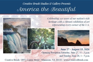 "America the Beautiful" Fine Art Exhibit Celebrates 250th at Creative Brush Studio 6/27-8/15