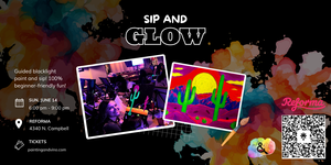 Blacklight Paint and Sip Party at Reforma