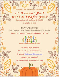 ARTS AND CRAFTS FAIR Presented by: Women's Civic League of North East- OCT. 8 @ NE VFW Post 6027