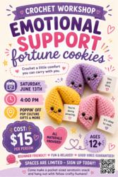 Join us for our newest Crochet Workshop at Poppin’ Off Pop Culture Gifts & More