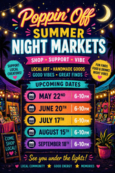 🌟 POPPIN’ OFF SUMMER NIGHT MARKETS @ POPPIN' OFF🌟