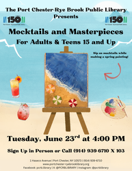 Mocktails and Masterpieces for Adults and Teens 15 and up