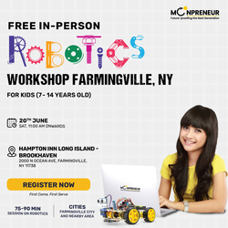 In-person Free Robotics Workshop For Kids at  Farmingville, NY ( 7-14 yrs)