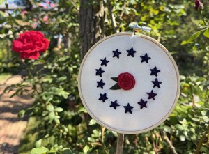 Embroidery Class: Stitching Stars and Roses