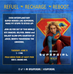 SUPERGIRL Movie Intergalactic Rest Stop at Navy Pier!