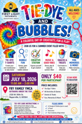 🌈🫧 Tie-dye, bubbles, crafts, games, snacks, and summer fun for the whole family! 🫧🌈