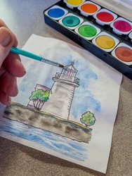 Paint a Connecticut Lighthouse on Connecticut Open House Day, June 13! Free Watercolor Workshop!