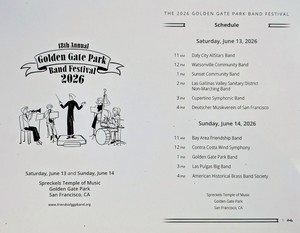2026 Golden Gate Park Band Festival