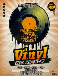 SKOKIE VINYL RECORD SHOW SATURDAY, JULY 11th 2026