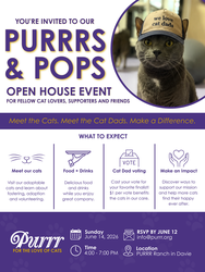PURRR Adoption + Sanctuary’s “PURRRS & POPS” Open House