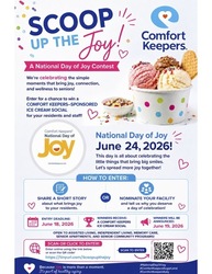 COMFORT KEEPERS® OF KATY AND SUGAR LAND CELEBRATES EIGHTH NATIONAL DAY OF JOY WITH SCOOP UP THE JOY!