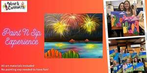 Paint and Wine at Aspirations Winery - Fireworks over the Beach