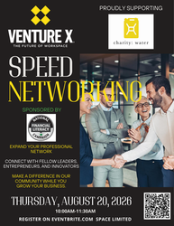 Venture X Speed Networking for a Cause supporting Charity Water