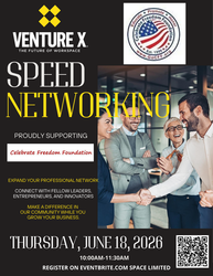 Venture X Speed Networking for a Cause supporting the Celebrate Freedom Foundation