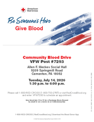 VFW Post 7293  Whitehall Township Community Blood Drive