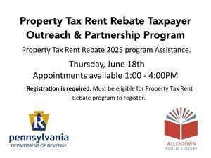 Property Tax Rent Rebate Program Assistance