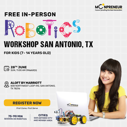 In-person Free Robotics Workshop For Kids at San Antonio, TX (7-14 yrs)