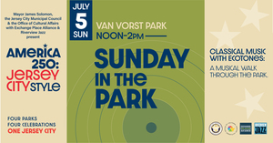 America 250: Jersey City Style! Sunday In The Park with The Ecotones @Van Vorst Park Sun July 5th