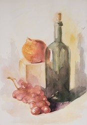 Watercolor still life art class at the Central Bucks Senior Activty Center