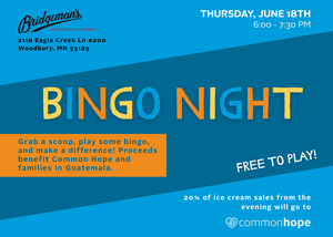 Bingo Night at Bridgeman's Ice Cream