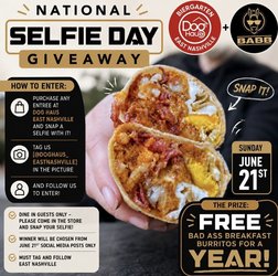 Dog Haus East Nashville x National Selfie Day | Score Burritos for a Year