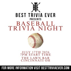 Baseball Trivia Night at The Lawn Bar