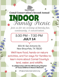Comal Conservation’s Second Annual Indoor Family Picnic