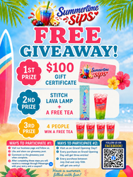 Grand Opening July 1st Summertime Sips