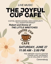 Robert and Emma of The Little Wretches at the Joyful Cup Cafe