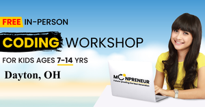 In-Person Free Coding Workshop For Kids at Dayton, OH (7-14 yrs)