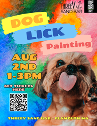 Dog "Lick Painting" At  ThreeV Sandbar