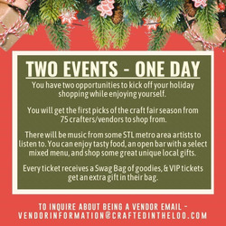 Nov. 12th - Two Events - HoliDaze (AM)  or Cocktails and Candy Canes (PM)