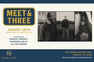 Meet & Three: Local Music Showcase at Harken Hall August 18