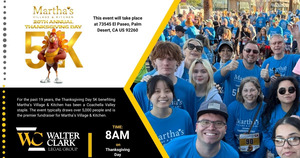 Martha’s Village & Kitchen’s 20th Annual Thanksgiving Day 5K