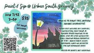 Urban South Brewery hosts Paint & Sip Night on Sunday, July 12