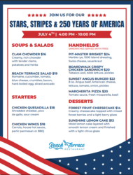 Stars, Stripes & 250 Years of America: 4th of July Dinner at Beach Terrace Restaurant