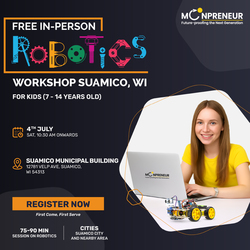 In-person Free Robotics Workshop For Kids at Suamico, WI (7-14 yrs)