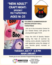New Adult Craft Night:Spooky Themed Felt Tapestries - Ages 16-25