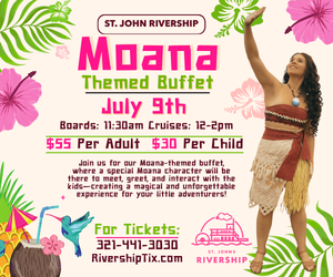 Moana Themed Character Buffet Lunch Cruise in Sanford, Florida with St Johns Rivership Co
