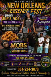 Our New Orleans Culture of Essence Fest, Karaoke Open Mic and Vendors