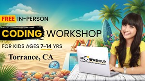 In-Person Free Coding Workshop For Kids at  Torrance, CA (7-14 yrs)
